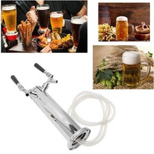 Draft Beer Kegerator Tower Stainless Steel Double Beer Tap Faucet For Home Bar