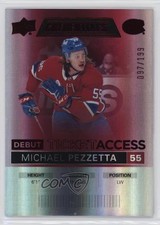 2021 Upper Deck Credentials Debut Ticket Access Red 97/199 Michael Pezzetta 6o3