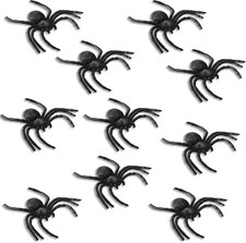 10 Pack Plastic Spiders 3.9x3.9 Inch Large Black Fake Spiders for Halloween