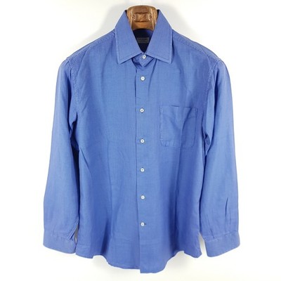 Grifoni Sartoria Hemd Herren Gr. 39 15,5 Blau Kariert Langarm Business Shirt