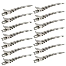 24 Pack Duck Bill Hair Clips 3.5 Inch Metal Alligator Styling Clips with Holes