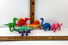 Ankyo Dinosaur Lot of 6 Plastic Toy Action Figures-Triceratops,Spinosaurus ++