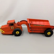 VINTAGE NYLINT PRESSED STEEL ORANGE NO. 4600 HYDRAULIC DUMPER