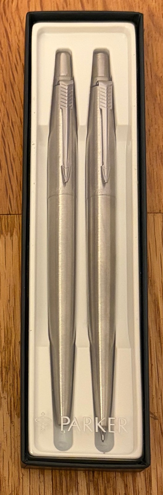 Vintage Parker Jotter Pen & Pencil Set / Stainless Steel / Arrow