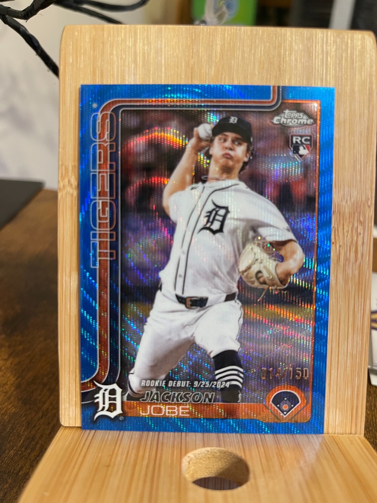 2025 Topps Chrome Update Jackson Jobe #USC48 (RC) BLUE WAVE REFRACTOR /150