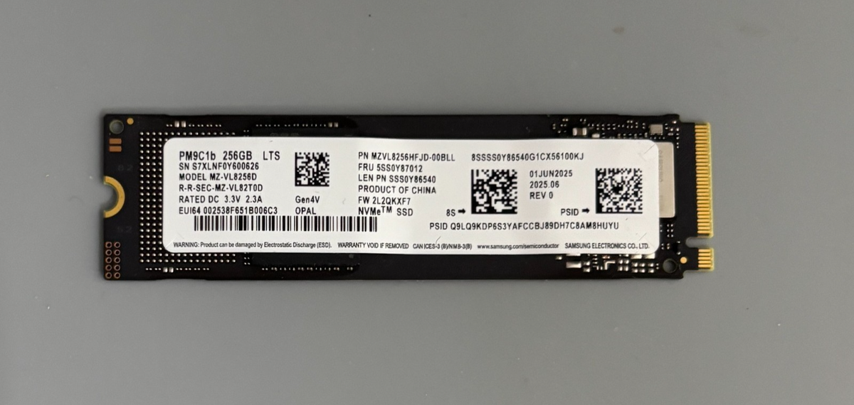 SAMSUNG 256GB SSD PM9C1b M.2 2280 NVMe PCIe Gen4x4 MZ-VL8256D | eBay