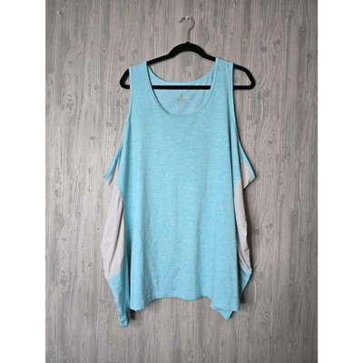 Juno Active Aqua Blue Sleeveless Tank Top Women s Plus Size 5X Made in USA Stret