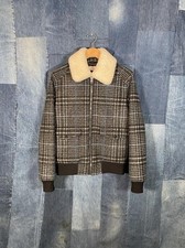 COACH Plaid Shearling Collar Bomber Jacket