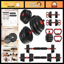 Adjustable Dumbbells Set 20-80lbs, 4-in-1 Free Weights for Home Gym, Barbell/Ket