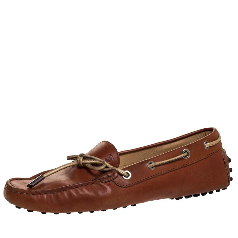 TOD’S Mocassini slip on fiocco marroni Tod's in pelle taglia 37 5