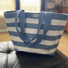 Dolce Gabbana light blue Canvas Tote Shoulder bag 16x10x6"