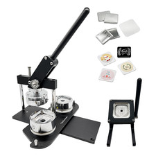 KIT - 50x50mm Button Maker-B400  Square Mould  100 Pin Parts  Stand Cutter