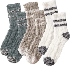 Trifabricy Fuzzy Socks- Super Cozy Fleece Fluffy Sock for Winter Weather, Warm H