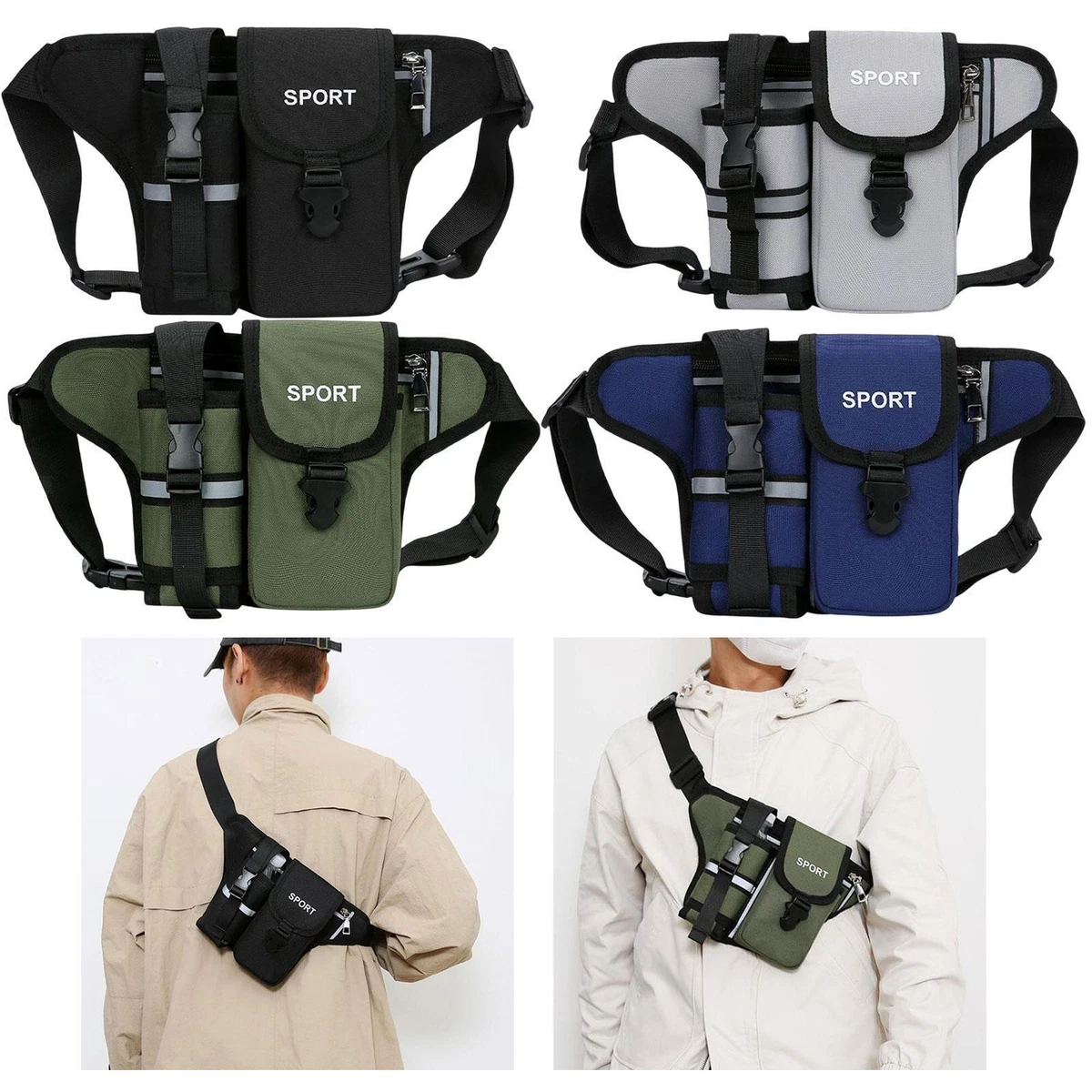 Men Chest Bag Crossbody Bag Utility Belt Hip Pack Hiking with
