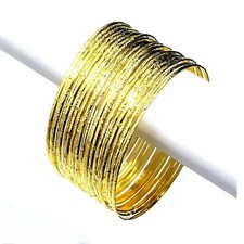 Indische Armreifen Set Ø6,8cm Bracelet Armband Bollywood Choorian Bangles Gold