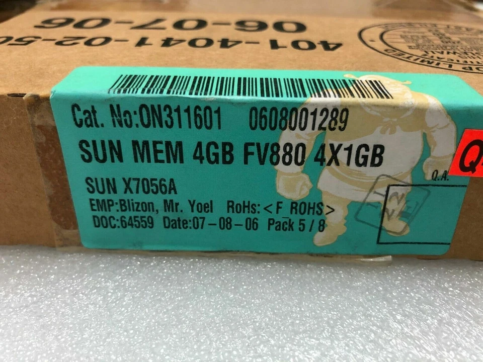 Sun X7056A *NIB* 4GB (4x 1GB) Memory Kit (501-6109) for V490 V890 - Image 2 of 4
