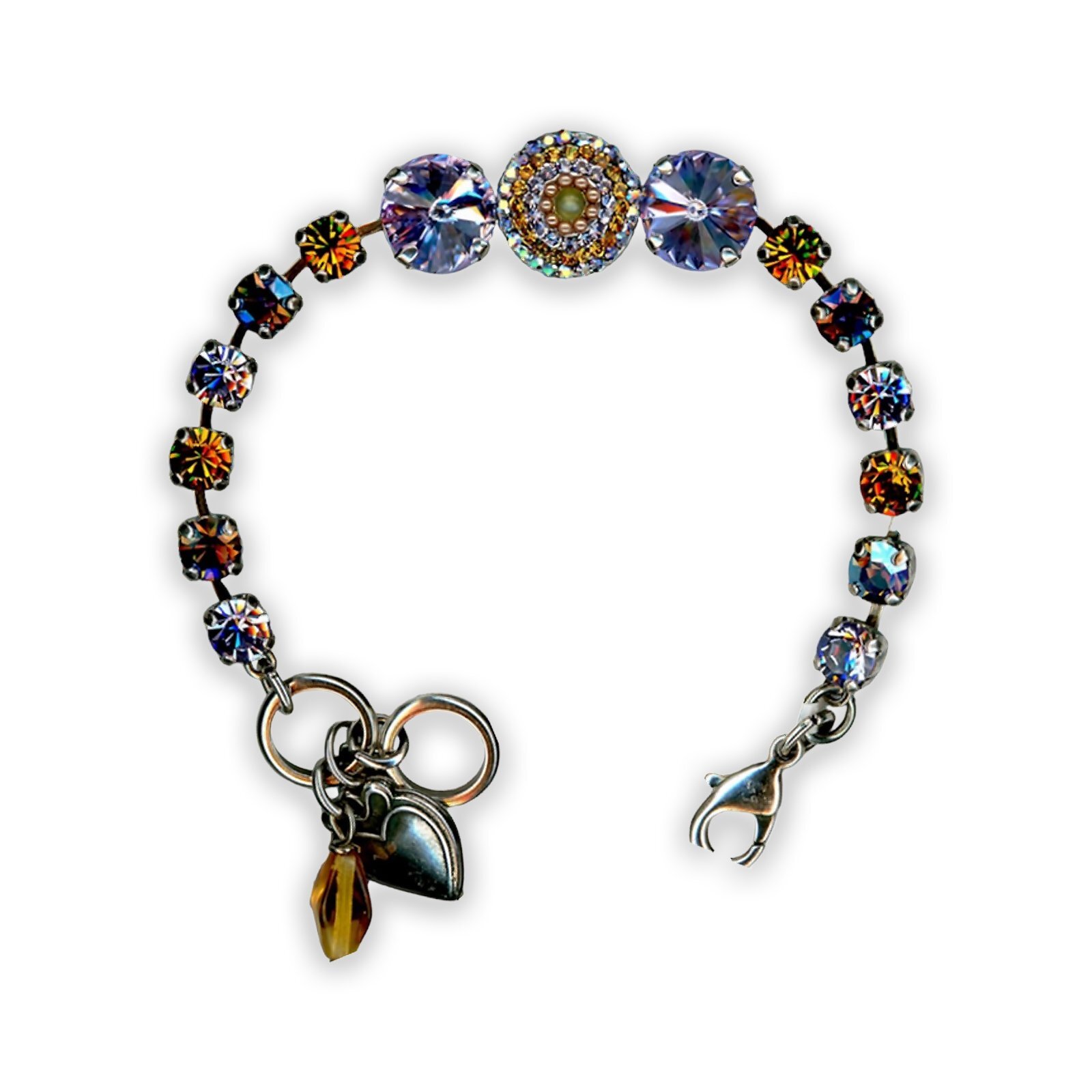 Mariana Macaroon Violet Topaz Pearl Swarovski Crystal Bracelet-image