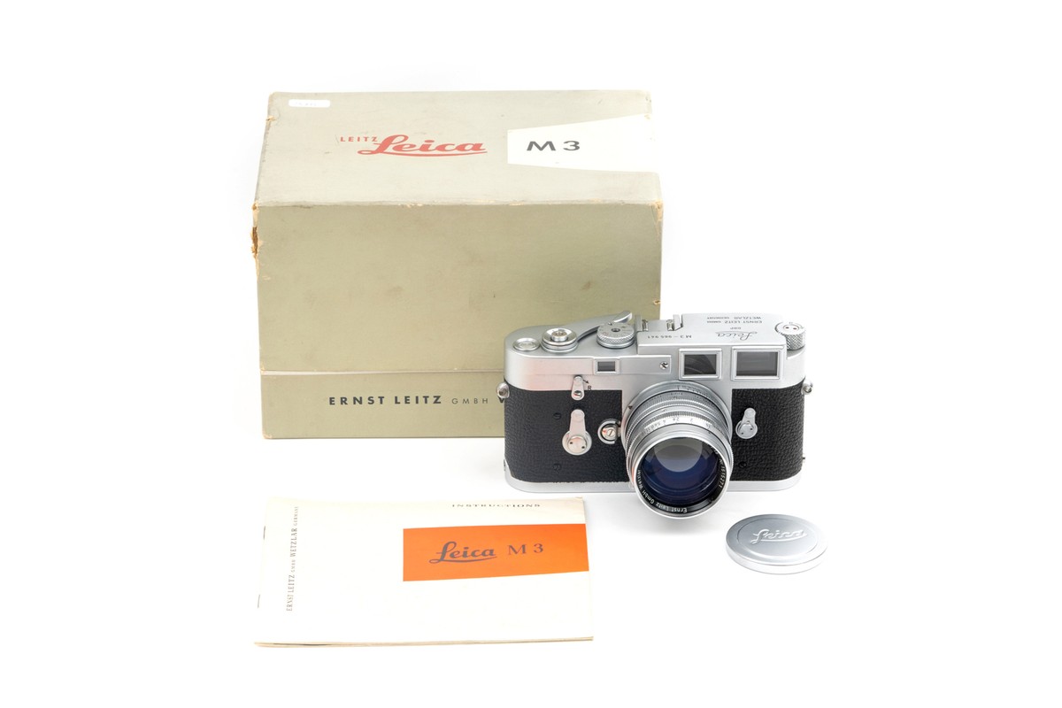 Ex+ Leica M3 Single Stroke Rangefinder Camera Silver + Summarit