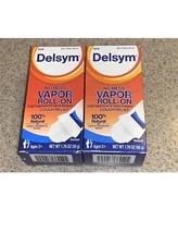 2x Delsym Vapor Roll-On No Mess Cough Relief & Topical Analgesic 1.76oz Ex11/25