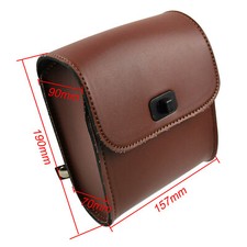 Bolsa de herramientas para manillar delantero para motocicleta bicicleta equipaje bolsa de sillín cuero PU universal