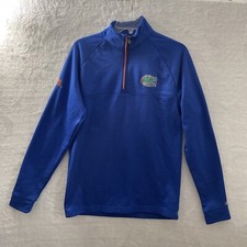 Champion Florida Gators NCAA 1/4 Jacket Adult Small Blue Polyester Long Sleeve