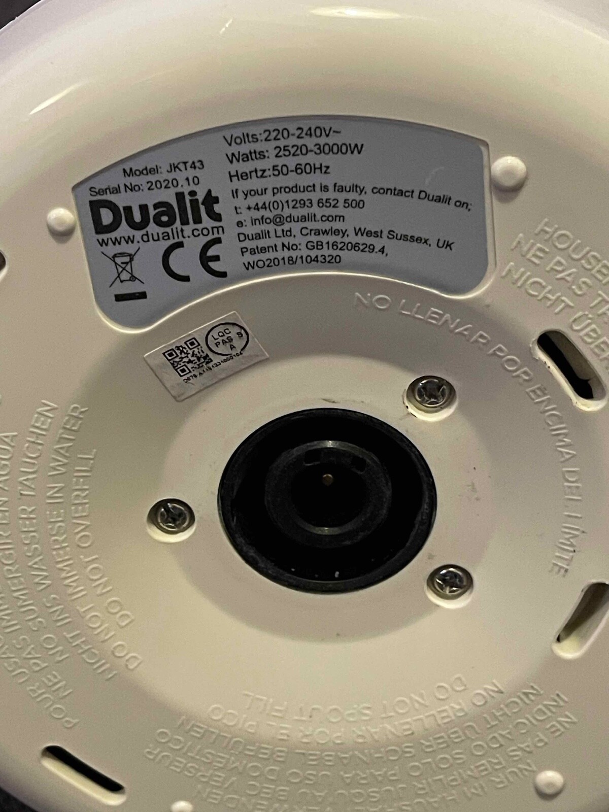Dualit 1.5 Lite Kettle Canvas White KETTLE ONLY eBay