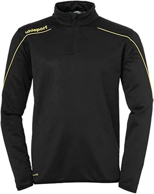 Uhlsport Stream 22 1/4 Zip Top Young Long Sleeve Shirt, Black / Limon Yellow, 10