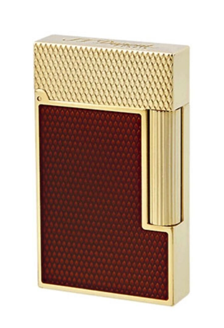 S.T. Dupont ゴールドライター 2011 ST DUPONT LIGNE LINE 2 PERFECT PING GOLD RED GUILLOCHET LIGHTER