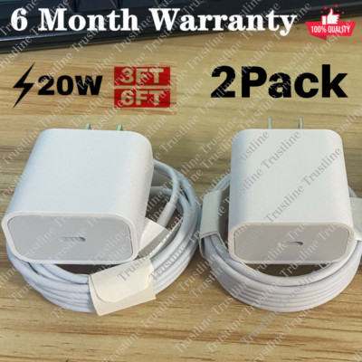 New Upgrade Fast Charger Block Type C Cable 2Pack For iPhone 14 13 12 11 Pro Max
