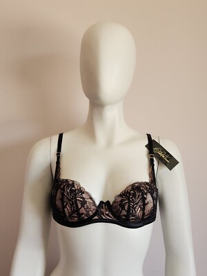 Dita Von Teese Ladies Madison Avenue Black Nude Bra Size 12C 34C D58415 New