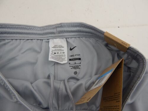 Nike Womens Dri-Fit Dry Running Sports Shorts M Slim Fit Gray Black Swoosh Logo - Picture 3 of 7