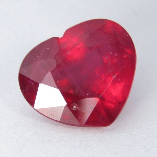 3.50Cts Genuine Natural African Ruby 8.4X9.7mm Heart Shape Loose Gem VDO - Picture 4 of 4