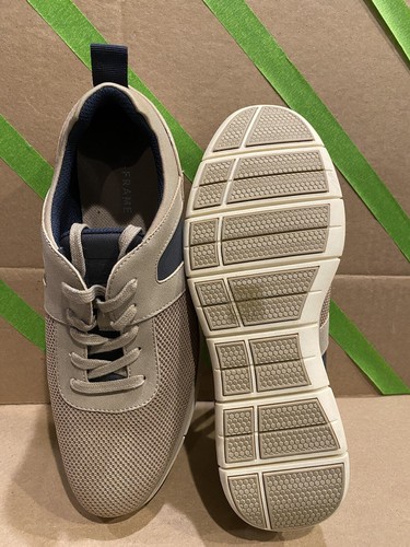 Men’s 9.5 Casual Dress Shoes Grey and Navy Knit Fabric Never Worn A-Frame Brand - Picture 6 of 7