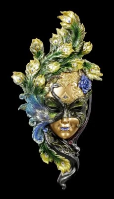Venezianische Maske - Peacock Garden - bunt - Veronese Wanddeko Wandrelief Kunst - Bild 1 von 4