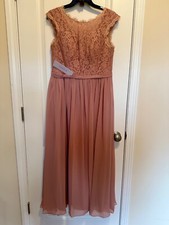 NWT Arden Dusty Rose Lace Bridesmaid Wedding Dress Chiffon (SIZE C) CUSTOM.