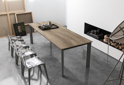 Tavolo allungabile Gres Porcellanato o Vetro o Laminato SATURNO