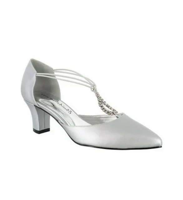 silver block heels size 9