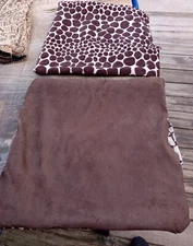 Pair of Brown Dot Print Decorative Throw Pillows  20 x 20