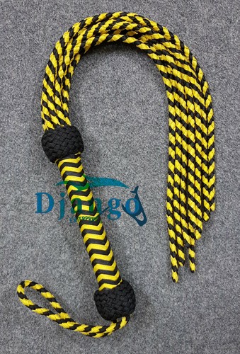 Cat O Nine Tails Paracord Nylon Flogger 9 Tails Premium Flogger Vegan Bull Whip - Picture 3 of 30