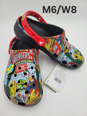 Disney Parks Crocs Marvel Avengers Comic Classic Clogs W8/M6