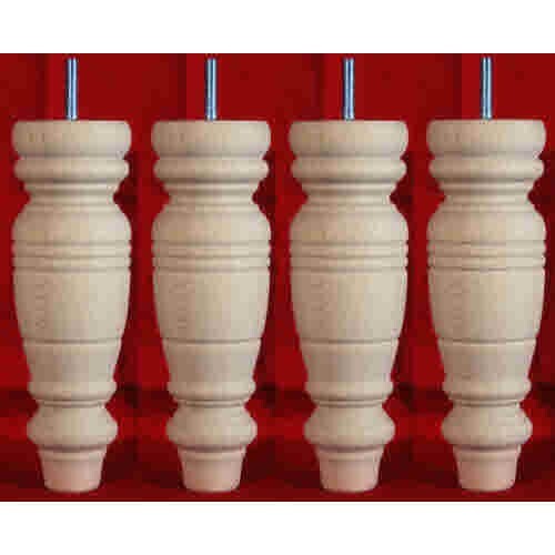 4 Gambe per mobili tornite dettagliate rif. E307 Divano, Poggiapiedi, Sedia 200 mm (8")