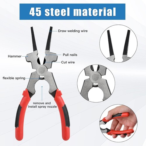 Practical 6pcs Sturdy Welding Tool Set - Hammer, Pliers, Brush, Gauges, Gloves - Picture 6 of 10