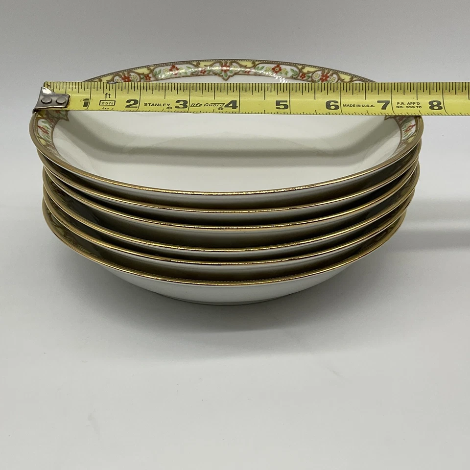 Limoges Vignaud Pattern set of 6 soup bowls Great Shape - Image 2 of 4