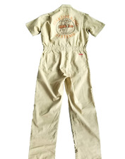 Dickies 40 Tall Beige Jumpsuit Coveralls Short Sleeves Beige Elephant Teak Deck
