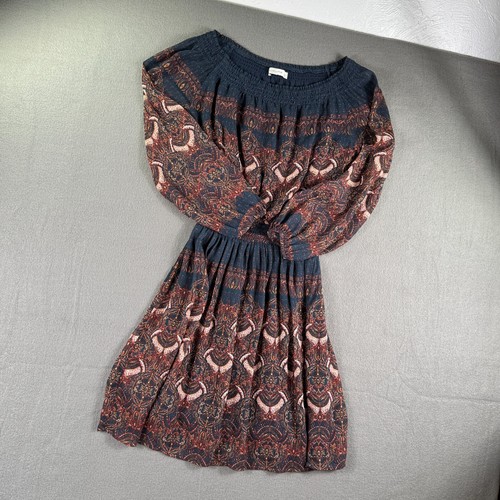 Abito midi Abrecrombie & Fitch donna S boho contadino astratto geometrico a strati - Foto 12 di 16