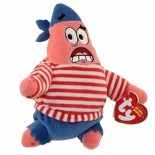 Ty Beanie SpongeBob First Mate Patrick Star Bikini Bottom Nickelodeon 7" 18cm