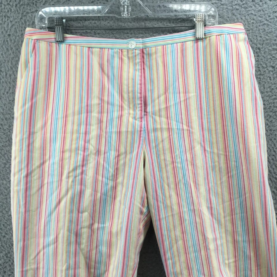 Lizgolf Audra Capri Pants Womens 16 (Actual 34X21) Multicolor Striped High Rise - Image 2 of 4