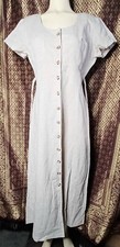 Vintage R-wear Long Linen & Silk Dress 90s Womens Size 9. Beige. D1995