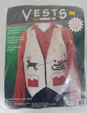 Vintage New Make Your Own Christmas Eve Vest by Dimensions 1995 Made in USA