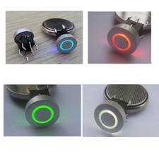 Blue/Red/Green/Yellow 10mm Cap CIRCLE 12V 50mA Momentary Tact Push Button Switch